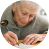 old woman writing